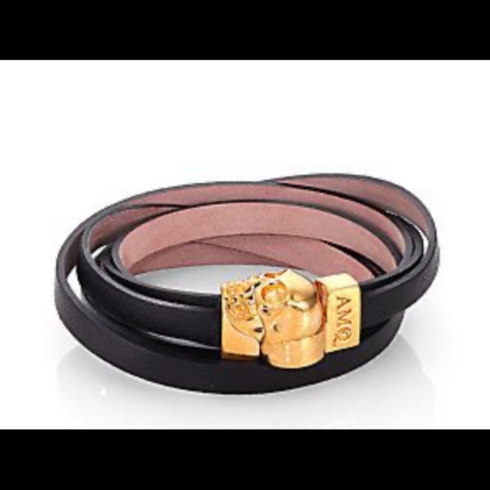 Alexander McQueen Double Wrap Skull Bracelet